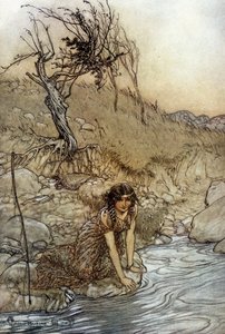 Hermia: Ilustração de Arthur RACKHAM (1867-1939) para The Dream of a Summer Night de William SHAKESPEARE de Arthur Rackham