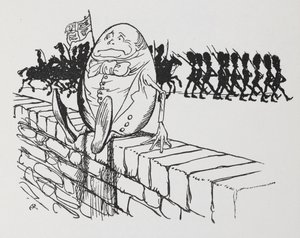 Humpty Dumpty sentou-se numa parede. de Arthur Rackham