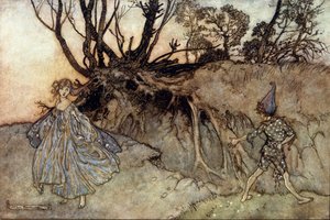 Ilustração de Arthur RACKHAM (1867-1939) para The Dream of a Summer Night de William SHAKESPEARE de Arthur Rackham