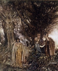Ilustração de Arthur RACKHAM (1867-1939) para The Dream of a Summer Night de William SHAKESPEARE de Arthur Rackham