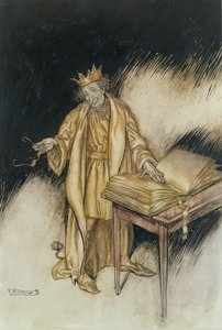 Rei Midas (caneta e tinta e wc no papel) de Arthur Rackham