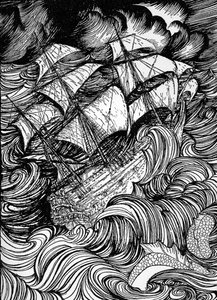 "Manuscrito encontrado numa garrafa" por Edgar Allan Poe de Arthur Rackham