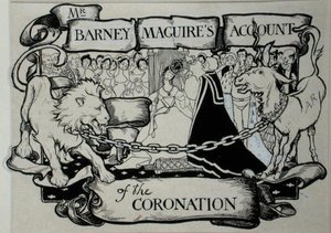 O relato de Barney Maguire sobre a coroação, ilustração de "The Ingoldsby Legends or Mirth and Marvels", de Thomas Ingoldsby, publicado em 1898 (caneta e tinta sobre papel) de Arthur Rackham
