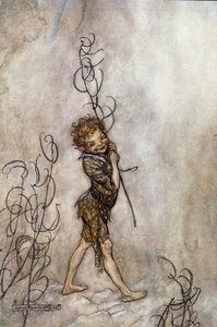 Personagem de disco da peça. Ilustração para The Dream of a Summer Night de William SHAKESPEARE de Arthur Rackham