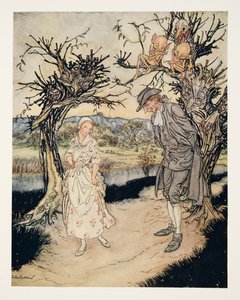 Passeando pelo Crepúsculo .., de The Legend of Sleepy Hollow por Washngton Irving (1783 - 1859), pub. 1928 de Arthur Rackham