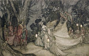 O Encontro de Oberon e Titânia de Arthur Rackham
