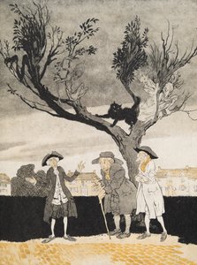 Os homens de Sleepy Hollow (Inside Cover) da lenda de Sleepy Hollow por Washington Irving (1783 - 1859), pub. 1928 de Arthur Rackham