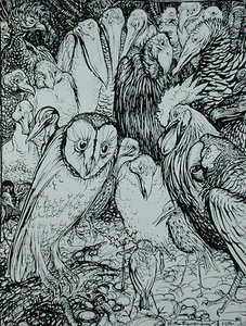 The Owl and the Birds, ilustração de 