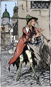 O flautista de Hamelin, 1934 de Arthur Rackham