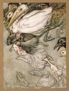 The Pool of Tears, de Alices Adventures in Wonderland, de Lewis Carroll, pub.1907 de Arthur Rackham