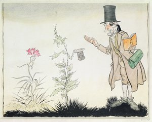O professor não suporta esse tipo de coisa, ilustração de &39;Pequenas flores de Ada&39; de contos de fadas por Hans Christian Andersen, 1932 de Arthur Rackham