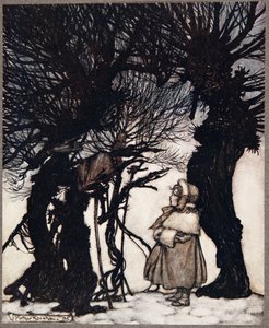 Eles a avisaram ..., de Peter Pan em Kensington Gardens por JM Barrie (1860 - 1937), pub. 1906 de Arthur Rackham