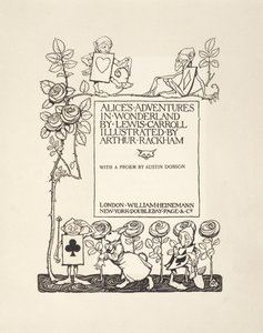 Página de título, de Alices Adventures in Wonderland, de Lewis Carroll, pub.1907 de Arthur Rackham
