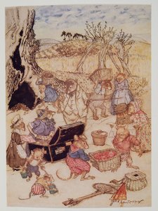 Hoje, no entanto, embora fossem civis o bastante, os camundongos e camundongos pareciam preocupados com Wind in the Willows, de Kenneth Grahame (1859 - 1932), pub. 1940 de Arthur Rackham