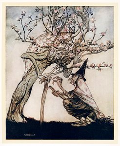 Árvore minha! Ó árvore minha! Você viu minha empregada malcriada, English Fairy Tales, pub 1922. de Arthur Rackham