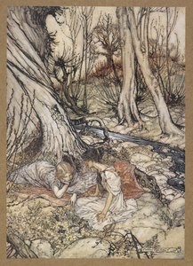 ... Onde muitas vezes eu e vós, ao fingirmos que os botões de primatas não se deitam, esvaziando os nossos peitos do seu "doce de cônsul".
Hermia e Helena. Uma cena de 