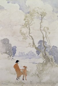 Dia ventoso (wc no papel) de Arthur Rackham
