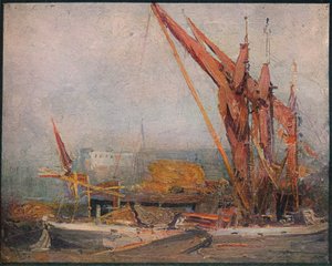 Barcaças de feno no Tamisa, 1905 de Arthur Streeton