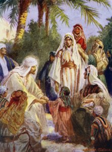 Jesus e as crianças (cor litho) de Arthur Twidle