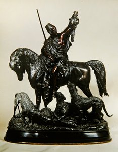 Kabyle retornando do Hunt, c.1870 (bronze) (ver 474330 para verso) de Arthur Waagen