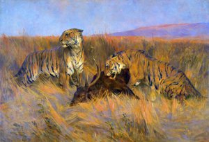 Tigres a Matar (óleo sobre tela) de Arthur Wardle