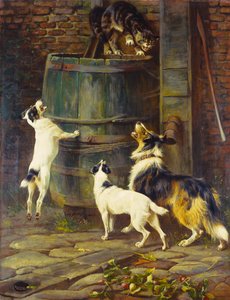 Só queremos brincar (óleo sobre tela) de Arthur Wardle