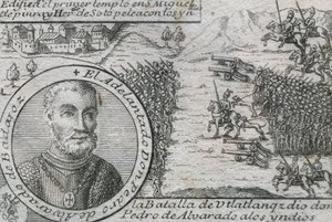 ALVARADO, Pedro de (1485-1541). Conquistador espanhol e governador da Guatemala. Batalha de Ulatlanga