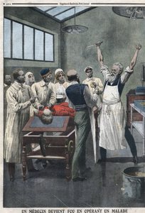 Um médico cirurgião enlouqueceu ao operar um paciente num hospital em Razomin, Chita, Rússia de Artist Unknown