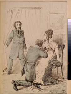 Alexander Pushkin (1799-1837) (litografia) de Artist Unknown