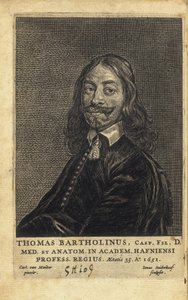 BARTHOLIN, Thomas (1616-1680). Médico, matemático e teólogo dinamarquês. É mais conhecido pelo seu trabalho na descoberta do sistema linfático nos seres humanos e pelos seus avanços na teoria da anestesia por refrigeração, tendo sido o primeiro a descrever