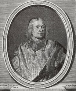 BOSSUET, Jacques-Benigne (1627-1704). Teólogo e bispo inglês. Cópia do retrato a partir do original de Hyacinthe Rigaud. Gravura de Artist Unknown