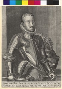 Gravura em cobre de Martin rota Imperador Rudolf II de Artist Unknown