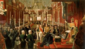 Coroação do Imperador Pedro I do Brasil (impressão) de Artist Unknown