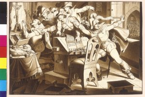 O imperador Fernando II opõe-se às dívidas dos protestantes boémios de Artist Unknown