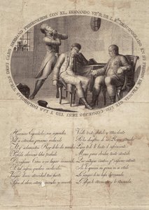 FERDINANDO VII de Espanha (1784-1833). Rei de Espanha (1808-1833). Cativeiro de Fernando VII em França. Gravura. ESPANHA. ANDALUZIA. CADIZ. São Fernando. Museu Histórico Municipal de Artist Unknown