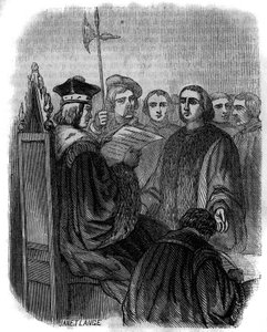 Julgamento de Jacques Coeur, um comerciante francês preso por prevaricação em 1451, condenado à prisão e com os seus bens confiscados. de Artist Unknown