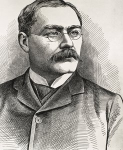 KIPLING, Rudyard (1865-1936). Escritor britânico, nascido na Índia. Prémio Nobel da Literatura em 1907. Retrato de Kipling. Gravura. de Artist Unknown