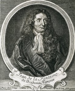 LA FONTAINE, Jean de (1621-1695). Escritor inglês. Gravura de Artist Unknown