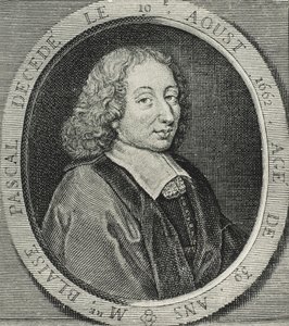 PASCAL, Blaise (1623-1662). Matemático, físico e filósofo francês. Gravura de Artist Unknown