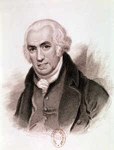 Retrato de James Watt, inventor, engenheiro mecânico e químico escocês (gravura) de Artist Unknown