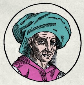 Retrato de Josquin des Pres (Josquin Desprez, Jodocus Pratensis, o Jodocus da Prato) (1440-1521) (gravura). de Artist Unknown