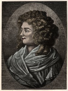 Retrato de Manon (Jeanne Marie) Roland Philipon dite Madame Roland (1754-1793) a la Concierge, membro da fação girondista durante a Revolução Francesa - de Artist Unknown