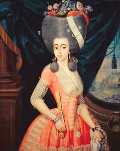 Retrato de uma senhora elegante, c.1790 (óleo sobre tela) de Artist Unknown