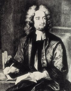 SWIFT, Jonathan (1667-1745). Clérigo irlandês e escritor satírico. Retrato como reitor da Catedral de São Patrício de Dublin segundo pintura de Charles Jervas (1675-1739). Gravura. Coleção particular de Artist Unknown