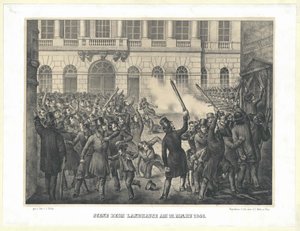 Cena na casa de campo em 13 de março de 1848 de Artist Unknown