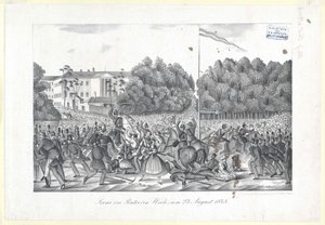 Cena no Prater (em Viena) a 23. agosto de 1848 de Artist Unknown