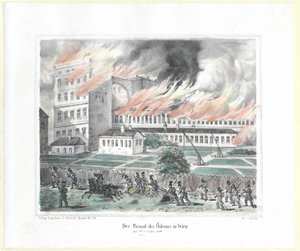 O incendiário do odeon de Viena em 28 de outubro de 1848 de Artist Unknown