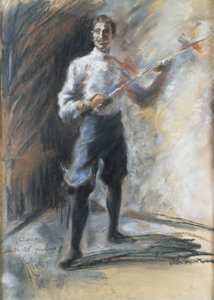 O mestre da esgrima Weisi, de Arturo Rietti (1863-1943), pastel sobre papel, 72x53 cm. Itália, século XX.
