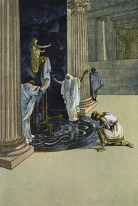 Orestes é ordenado por Apolo para ir a Tauris e trazer a estátua de Artemis a Atenas (cor litho) de Artus Scheiner