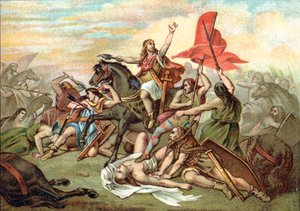 Batalha de Tolbiac (conversão de Clovis) de Ary (after) Scheffer